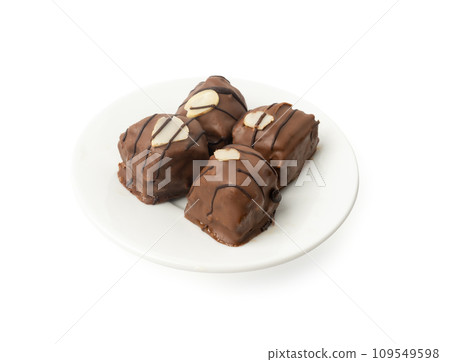 Baklava Isolated, Small Ramadan Dessert, Eastern Sweet Filo Pastries, Turkish Honey Baklawa, Oriental Desert 109549598