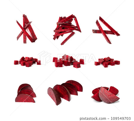 Beetroot Cubes Isolated 109549703