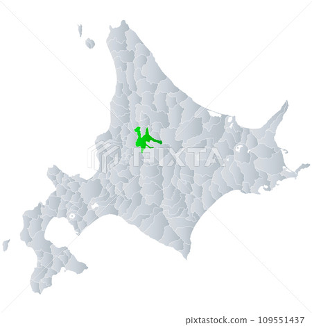 Asahikawa city and Hokkaido map 109551437