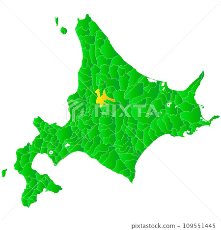Asahikawa city and Hokkaido map 109551445