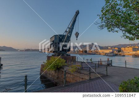 Evening view with a submarine in Kure 109551847