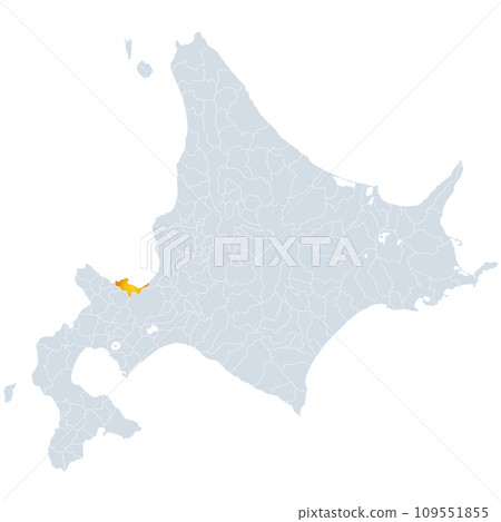 Otaru city and Hokkaido map 109551855