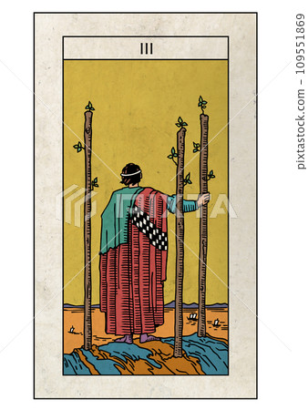 騎士塔羅牌 小阿克那 權杖三 騎士塔羅牌 小阿克那 權杖三 109551869