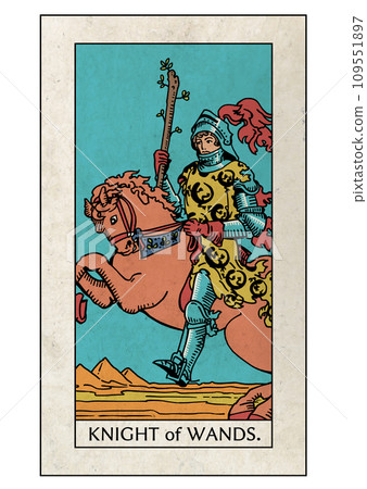 Rider Tarot Minor Arcana Knight of Wands 109551897