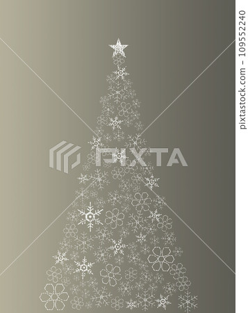 white snow christmas tree silver background 109552240