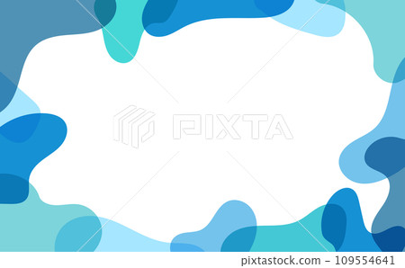 藍色海玻璃框插畫 109554641