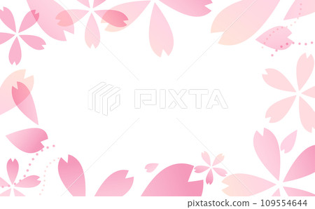 柔和色彩的漸層櫻花花瓣框架 柔和色彩的漸層櫻花花瓣框架 109554644