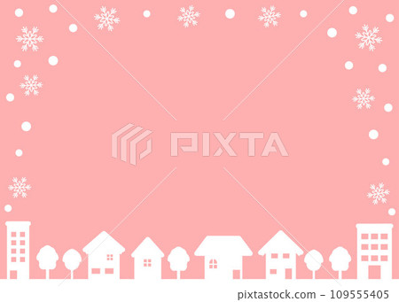 Winter cityscape pink Winter cityscape pink 109555405