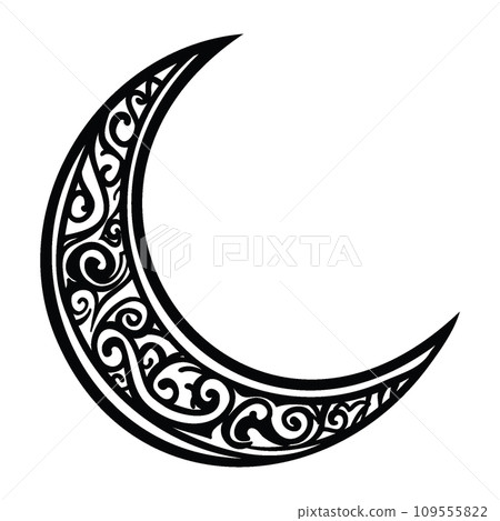 crescent moon line art crescent moon line art 109555822