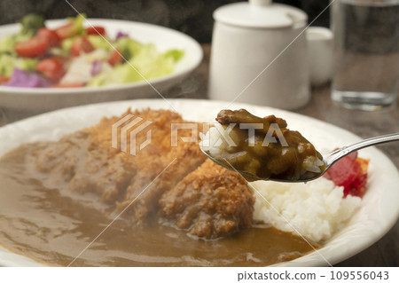Cutlet curry with chopsticks 109556043