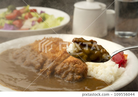 Cutlet curry with chopsticks 109556044