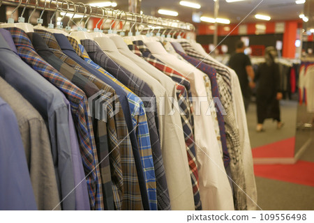 Row of Shirts in a store in istanbul . 109556498