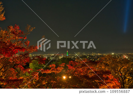 [Kyoto Prefecture] Kiyomizu Temple is crowded with tourists for special night viewing in November 109556887