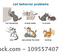 Cat problem behavior illustration set 109557407