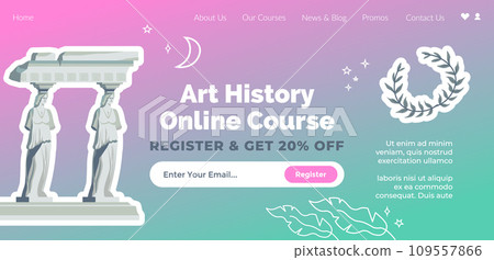 Art history online course, register on website - Stock Illustration ...