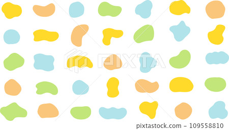 Material set of loosely colored hand-drawn circles and ovals 109558810