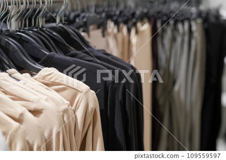 Clothing store inside shopping center, casual clothes Clothing store inside shopping center, casual clothes 109559597