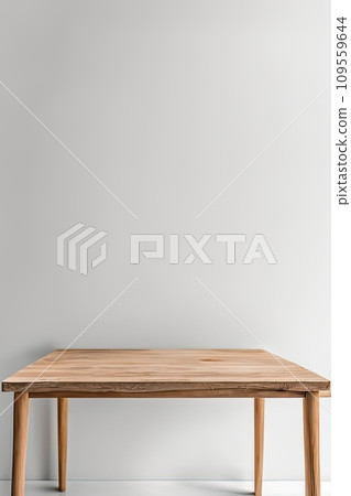 Empty wood bookcase with decor and copy space on shelf. Empty wood bookcase with decor and copy space on shelf. 109559644