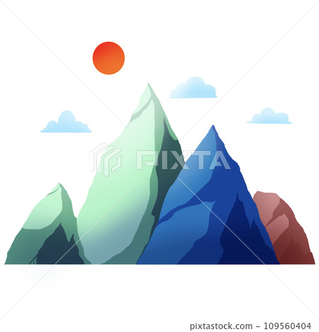 mountain landscape with sun 109560404