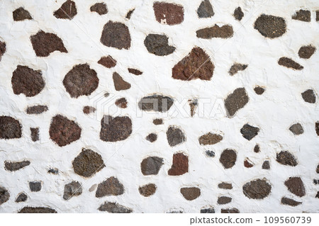 background - white wall with stone background - white wall with stone 109560739