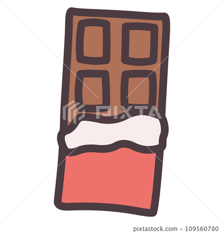 簡單變形巧克力棒的手繪風格插圖 109560780