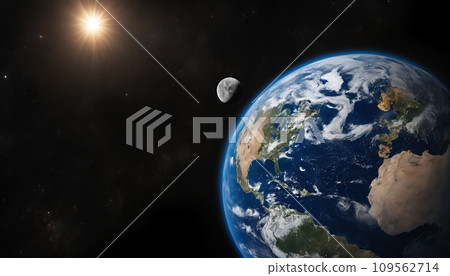 從太空看到的地球和太陽人工智慧生成的圖像 109562714