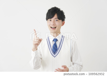 Flashing male high school student white background Flashing male high school student white background 109562932