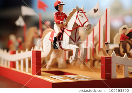 Horse riding scene (show jumping) Horse riding scene (show jumping) 109563890