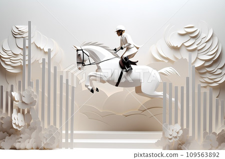 騎馬場景（障礙賽） 109563892