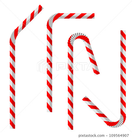 vector illustration of red colored disposable plastic drinking straw isolated on white background 109564907