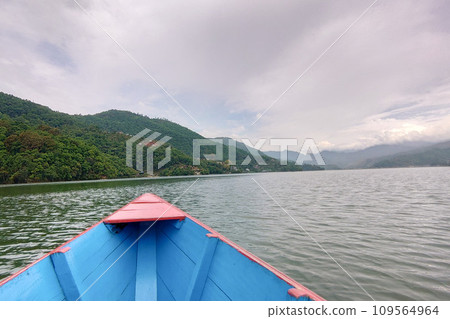 View from the boat in Pokhara 109564964