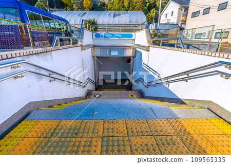 Yokohama cityscape in Japan, overlooking Yokohama Municipal Subway Katakuracho Station (Exit 1) etc. 109565335
