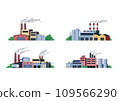 Set of Industrial Factory Building, Flat Vector Illustration 109566290
