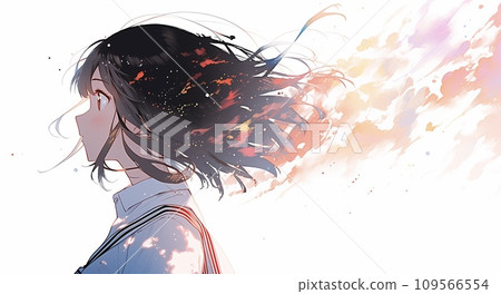 個人資料女學生插畫彩色 AI 影像 109566554