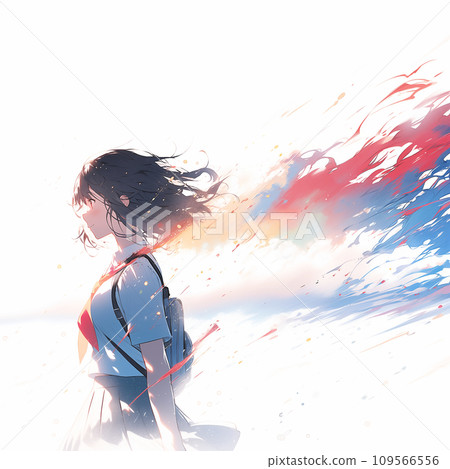 個人資料女學生插畫彩色 AI 影像 109566556