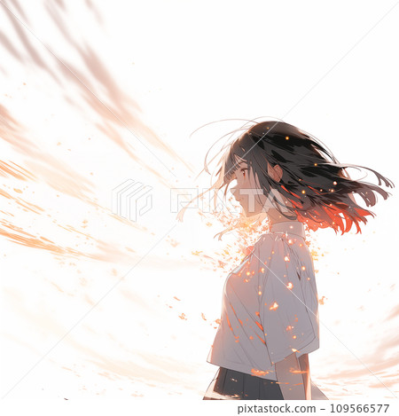 個人資料女學生插畫彩色 AI 影像 109566577