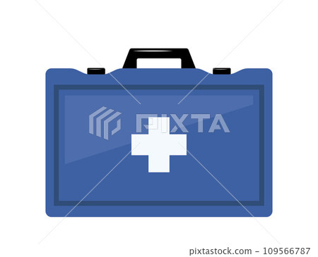 Red medical first aid kit, ambulance emergency box. Vector illustration. Red medical first aid kit, ambulance emergency box. Vector illustration. 109566787