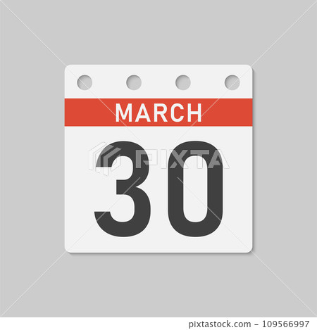 Icon page calendar day - 30 March Icon page calendar day - 30 March 109566997