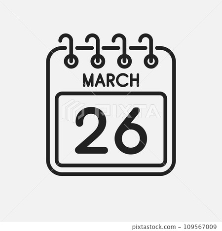 Icon page calendar day - 26 March 109567009
