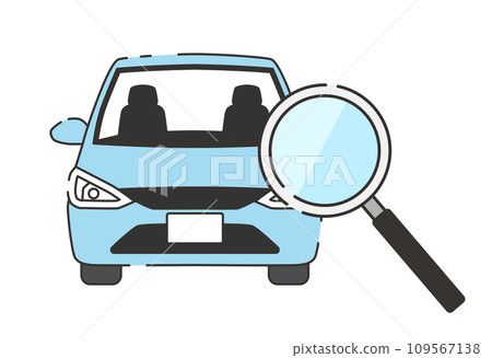 車輛檢查、評估和搜索示意圖（透過放大鏡觀察車輛） 109567138