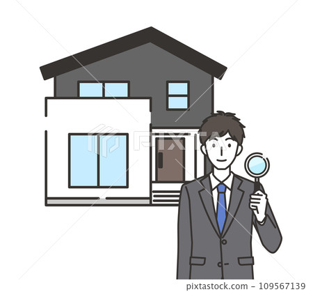 一個男人在估價房子 109567139