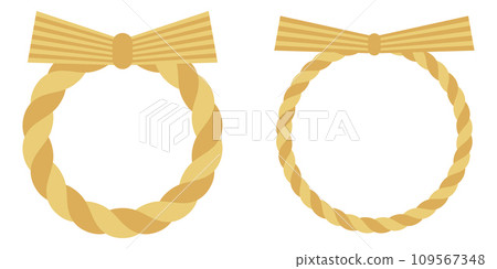 Simple New Year's shimenawa decoration set 109567348