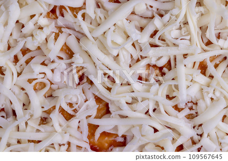 pizza dough with cheese and ketchup pizza dough with cheese and ketchup 109567645