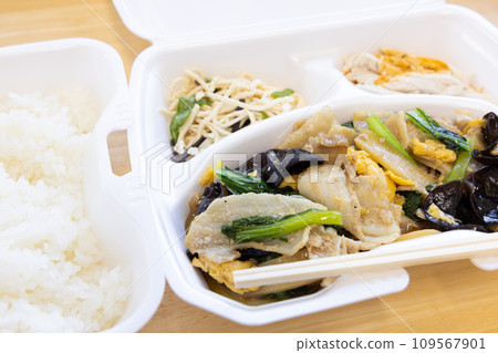 美味的豬肉和雞蛋炒中餐 109567901