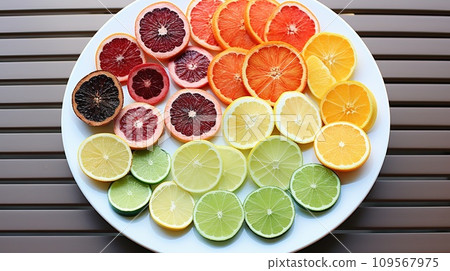 Essential citrus, rich in Vitamin C for a cold season's fruit boost. Winter Wellness. AI-generated content 109567975