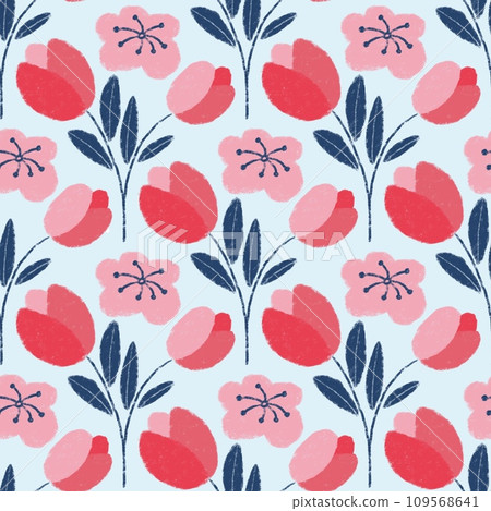 Tulip seamless pattern (light blue) Tulip seamless pattern (light blue) 109568641