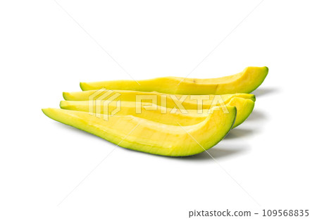 Avocado Isolated, Whole Avokado, Green Avocados Slice, Fresh Alligator Pear, Long Avocado Fruit Avocado Isolated, Whole Avokado, Green Avocados Slice, Fresh Alligator Pear, Long Avocado Fruit 109568835