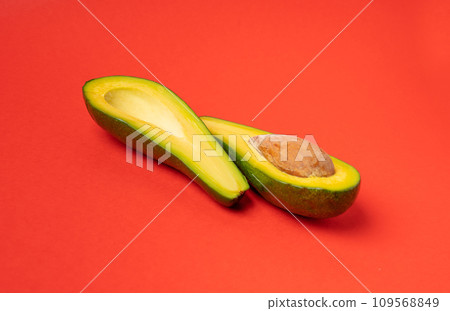 Avocado Isolated, Whole Avokado, Green Avocados Slice, Fresh Alligator Pear, Long Avocado Fruit Avocado Isolated, Whole Avokado, Green Avocados Slice, Fresh Alligator Pear, Long Avocado Fruit 109568849