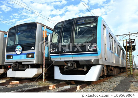 E231 series 800 series and Tokyo Metro 15000 series lined up at the depot E231 series 800 series and Tokyo Metro 15000 series lined up at the depot 109569004