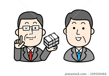 Simple character illustration Politician accepting bribe Simple character illustration Politician accepting bribe 109569468